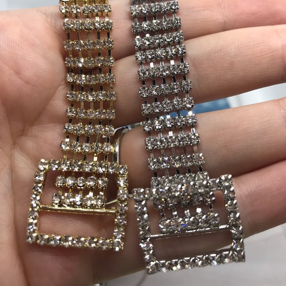 COPY - Gold Silver Rhinestone Choker - Picture 6 of 6